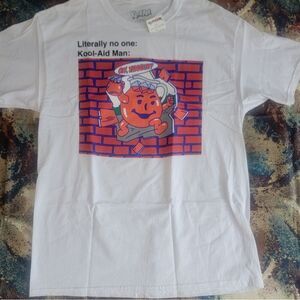 NWT Kool-Aid - OH YEAAHH Graphic T Shirt retro White Kool Aid Man The Wall